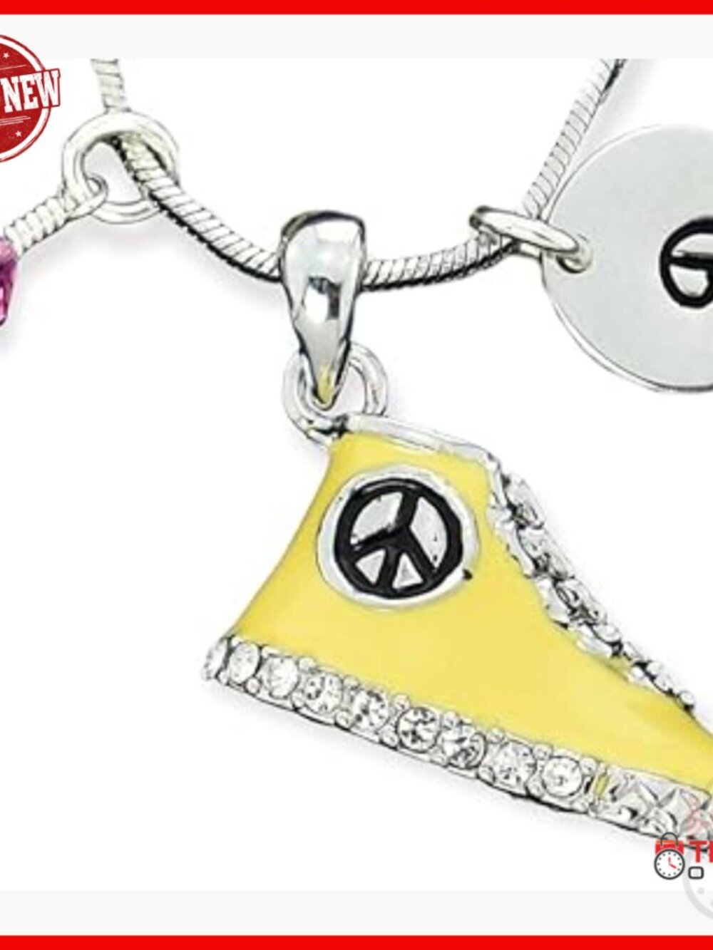 Sterling Silver Sneaker Pendant Necklace with Birthstone Charm, Adjustable Chain